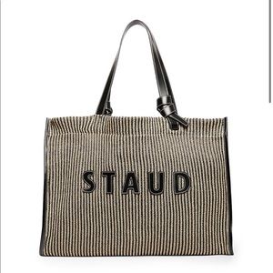 STAUD Cleo Raffia Large Tote Bag.